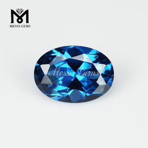 타원형 10 x 14mm 120# 블루 합성 스피넬 스톤